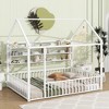 Bellemave Full Size Montessori Floor Bed with Shelf, House Bed with Fence, Playhouse for Kids,White - 3 of 3