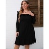 Women's Square Neck Long - Sleeve Dress with Ruffle Trim & Tie Detail, Flowy Midi Dress for Casual & Semi - Formal - 4 of 4