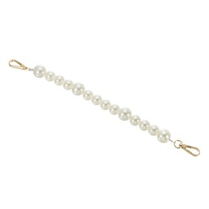 Unique Bargains Zinc Alloy Imitation Pearl Bead Purse Handbag Chain Strap Clutch 12.6" Light Gold - 1 of 3