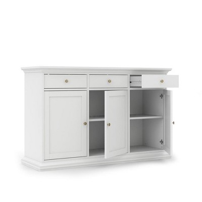 Sonoma Classic White Sideboard with Bronze Handles and Ample Storage