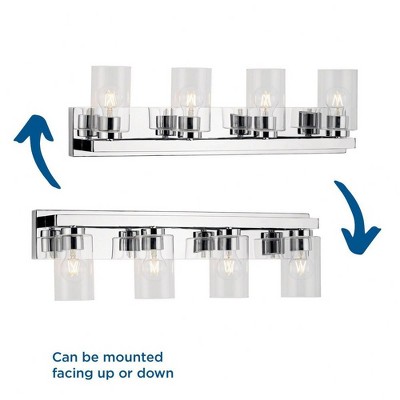 Goodwin Polished Chrome 4-Light Vanity with Clear Glass Shades