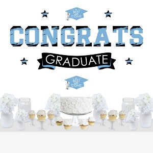 Big Dot of Happiness Light Blue Graduation Party Photo Backdrop - Wall Decals - 1 of 4