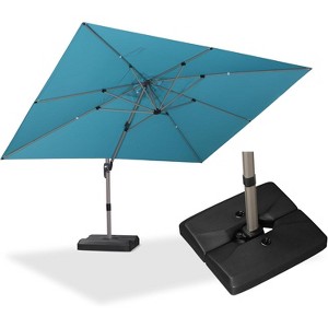 PURPLE LEAF Deluxe Aluminum Outdoor Patio Umbrella Square Cantilever Umbrellas - 1 of 4