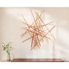 HomeRoots 35" X 34" Rose Gold Metal Abstract Lines Hanging Dimensional Sculpture - 2 of 4