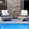 Pamapic 5-Pieces Wicker Patio Furniture Set Outdoor Patio Chairs with Ottomans, Cushions - 4 of 4