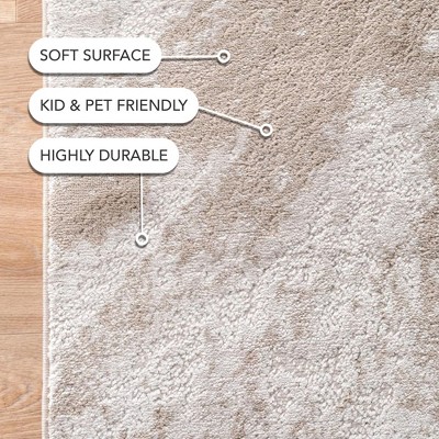 Beige and Gray Recycled Abstract Indoor Area Rug, 3' x 5'