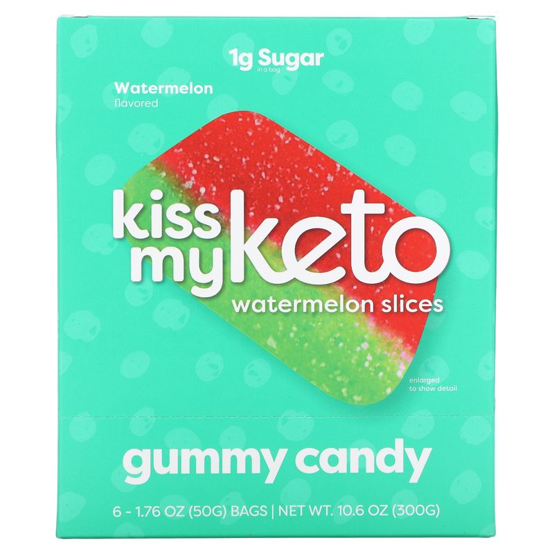 Gummy Candy, Watermelon Slices, 6 Bags, 1.76 oz (50 g) Each, Kiss My Keto, 1 of 4