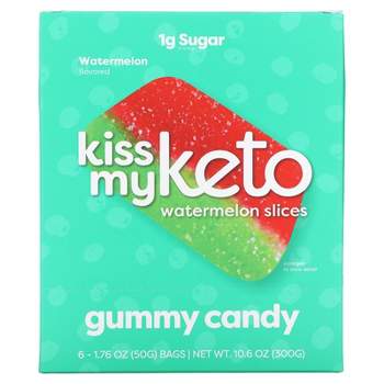 Gummy Candy, Watermelon Slices, 6 Bags, 1.76 oz (50 g) Each, Kiss My Keto