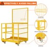 Forklift Safety Cage 43"x45" Forklift Man Basket Forklift Work Platform with Safety Harness & Lock 1400lbs Capacity Drain Hole & Wheels & Tool Basket - 3 of 4