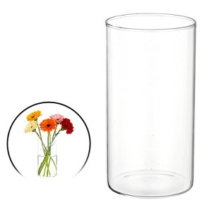 Unique Bargains Glass Bouquet Floating Candle Decorative Cylinder Vase Clear - 1 of 4