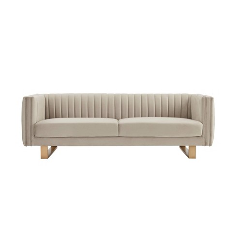 86" Delilah Velvet Sofa with Matte Gold Legs - Armen Living - image 1 of 4