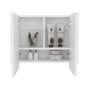 ChicFurnit Bathroom Storage Cabinet Luv Mirror Medicine Cabinet with Interior Shelves for Modern Bathroom Organization, White, 22.44"*21.65"*4.72" - 4 of 4