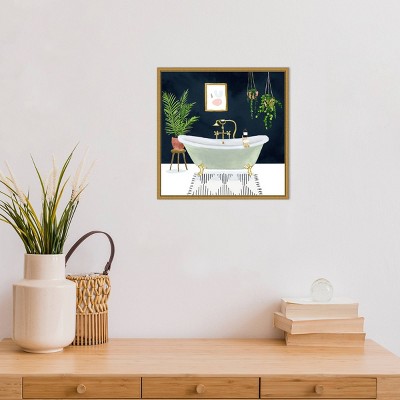 16" x 16" Boho Bath I by Victoria Borges Framed Canvas Wall Art - Amanti Art: Bathroom Decor, Modern Lithograph