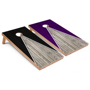 Skip's Garage Black and Purple Pyramid Cornhole Board Set, Includes 2 Boards, 8 Bags & Optional Accessories - 1 of 4