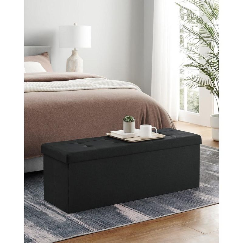 SONGMICS Storage Ottoman Bench Ottoman with Storage Footstool Hold up to 660 lb for Bedroom Living Room, 2 of 10