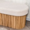 White Bouclé Storage Bench, Modern Design Style ,Upholstery , Entry - 3 of 4