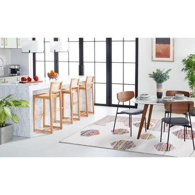 Ivory Cotton Square Flat-Woven Handmade Area Rug - 6' Square