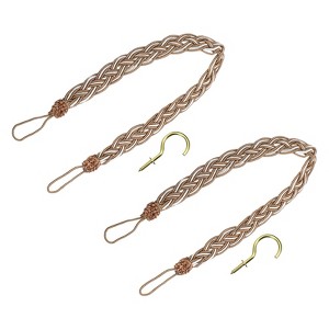 Unique Bargains Hand Woven Braided Rope Decorative Curtain Tiebacks - 1 of 4