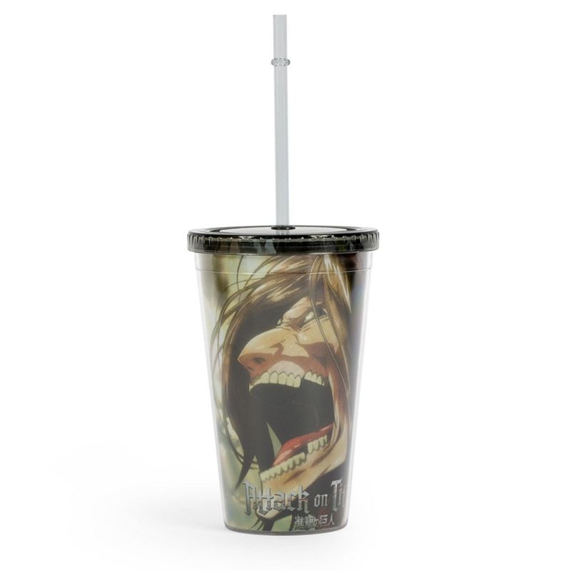 Funky People Attack On Titan Eren Yeager Titan Screaming Carnival Cup With Straw | 16 Ounces, 1 of 8