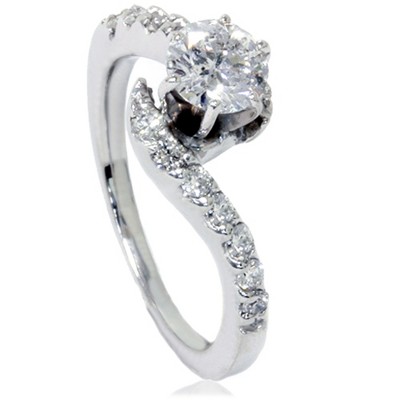 Pompeii3 5/8ct Curve Diamond Engagement Ring 14K White Gold