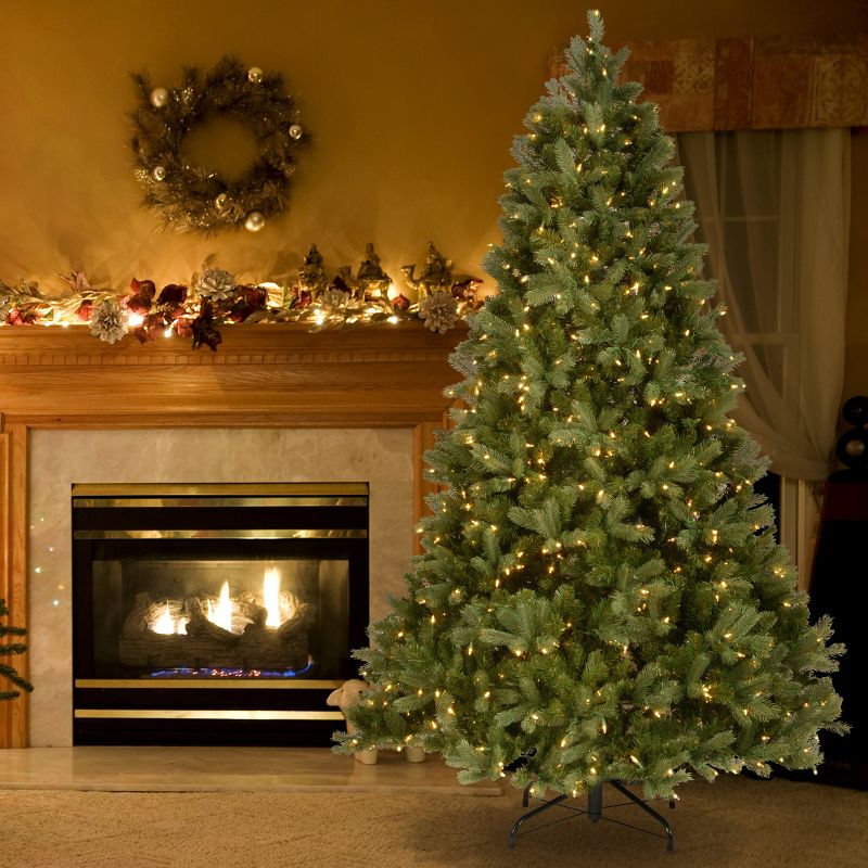 National Tree Company 10 ft Pre-lit 'Feel Real' Artificial Giant Downswept Christmas Tree, Green, Douglas Fir, White Lights, Includes Stand, 3 of 8