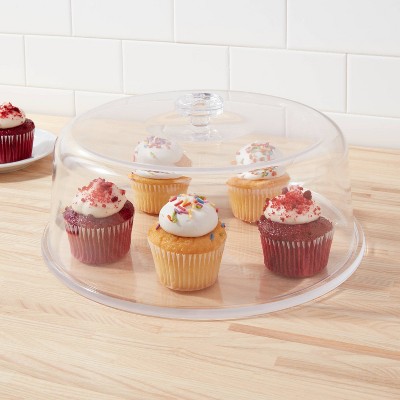 12 Plastic Cake Tray with Lid - Room Essentials™: BPA-Free Round Dessert & Bakery Tray, Dishwasher-Safe, Clear