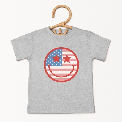 The Juniper Shop Flag Smiley Face Toddler Short Sleeve Tee