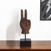 HomeRoots 13" Brown Fabric Hand Tabletop Sculpture - 2 of 4