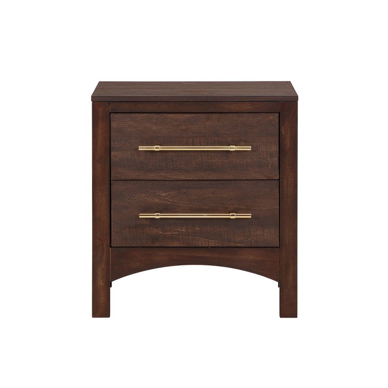 24/7 Shop At Home Melonnes Transitional 2 Drawer Nightstand Walnut, 5 of 8