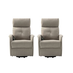 Set of 2 Gina Mid-century Power Remote Recliner with Metal Base| ART OF LIVING DESIGNS - 1 of 4