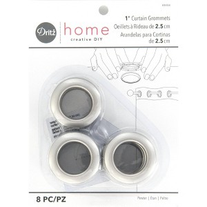 Dritz Set of 8 Home 1" Round Curtain Grommets Pewter: Plastic Sewing Fasteners, Silver, Eyelets & Grommets Kit - 1 of 4