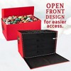 Hold N' Storage - Christmas Ornament Storage Container Box with Dividers - Stores up to 72-3" Ornaments with 3 Removable Trays with Separators - Red - 4 of 4