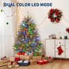 4.5FT/6FT/7.5FT/9 FTPre-Lit Artificial Christmas Tree w/ Multi-Color Lights Green PE & PVC Xmas Tree Hinged Branches & Foldable Metal Stand - 3 of 4