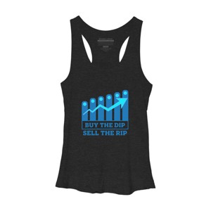 Women's Design By Humans Buy The Dip Sell The Rip By MadderTees Racerback Tank Top - 1 of 2
