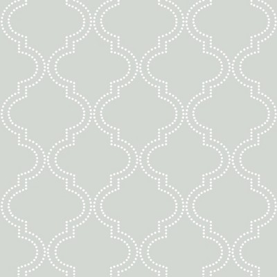 NuWallpaper Quatrefoil Peel & Stick Wallpaper Gray: Removable Geometric Trellis, Self-Adhesive, Vinyl, 30.75 Sq Ft Coverage