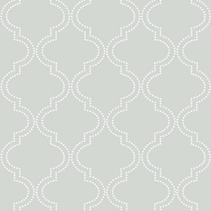NuWallpaper Quatrefoil Peel & Stick Wallpaper Gray: Removable Geometric Trellis, Self-Adhesive, Vinyl, 30.75 Sq Ft Coverage - 1 of 4