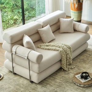78.7" King Size Convertible Sleeper Sofa Bed With 3 Pillows, High Resilience Memory Foam Removable Folding Sofa Couch, Perfect for Bedroom Living Room - 1 of 4