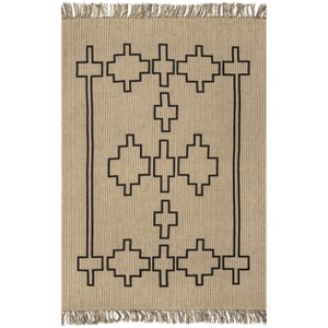 Nuloom Kamilah Geometric 5x8 Jute Indoor Area Rug for Dining Room Rug Neutral Rug Living Room Rug Kitchen, Natural/Ivory - 1 of 4