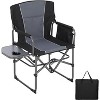 Oversized Camping Director Chair Portable Folding Lawn Chair for Adults with Side Table Storage Pouch Heavy Duty Capacity for Picnic Concert Black - 3 of 4