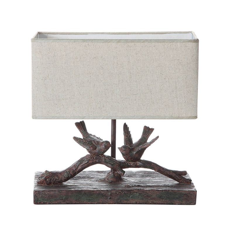 Storied Home Rustic Resin Bird Table Lamp with Rectangle Shade , 3 of 7