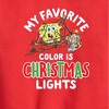 Boys' - SpongeBob SquarePants - My Favorite Color Is Christmas Lights Graphic Long Sleeve Fleece Sweatshirt - 2 of 4