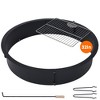 30 Inch Outdoor Fire Pit Ring, 2.5mm Heavy Duty Steel Round Fire Pit Insert, 36 In-Outer Wood Burning Fire Pit Kit, 10 Inch Height Campfire Ring - 4 of 4