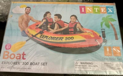 Intex Explorer 200 Inflatable 2 Person River Boat Raft Set With 2 Oars &  Pump : Target