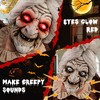 Costway Life-Size Halloween Animatronic Moving and Talking Old Lady Hag Prop with LED Lighted Red Eyes and Holding Lantern - 2 of 4