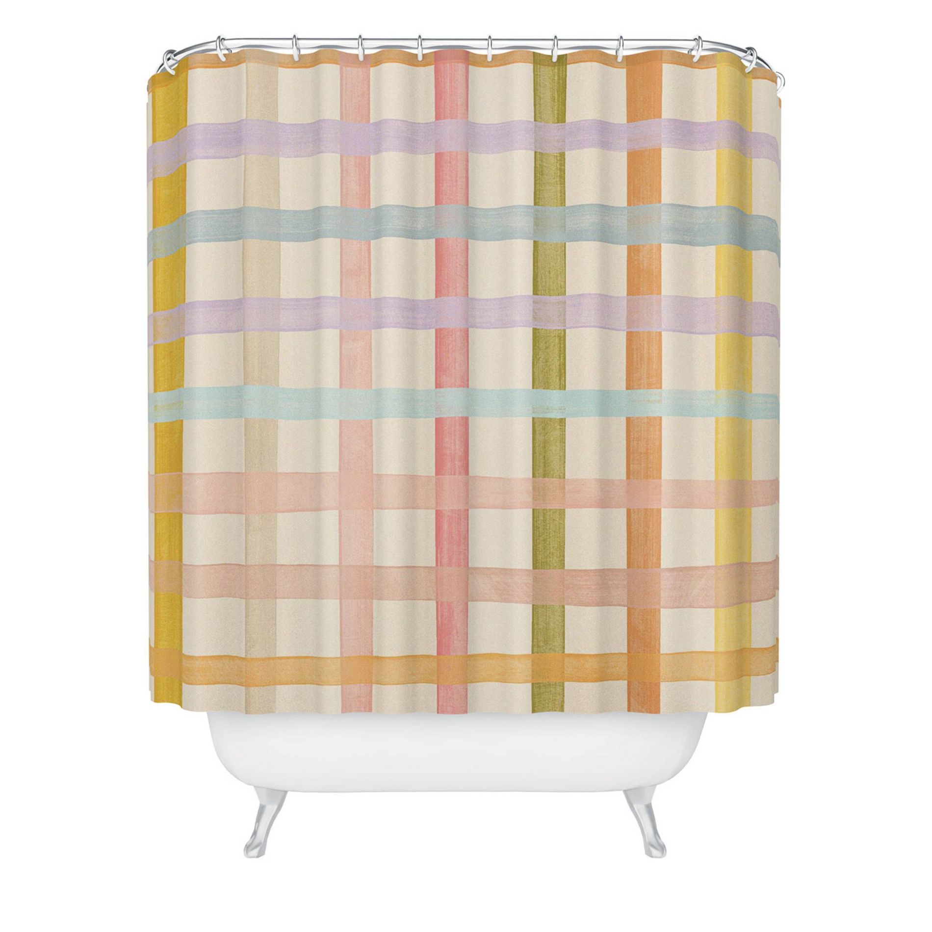 Deny Designs Gigi Rosado Pastel Plaid Shower Curtain