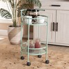 Newell Metal 2 Tier Kitchen Cart Mint Green/Black - Baxton Studio: Glass Shelves, Mobile, Mid-Century Design, 30 Day Warranty - 2 of 4