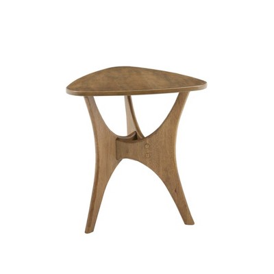 NicBex Set of 1 or 2 Unique Triangle Side Tables 21" or 40"W Wood Veneer Top, Cottage Style for Small Spaces