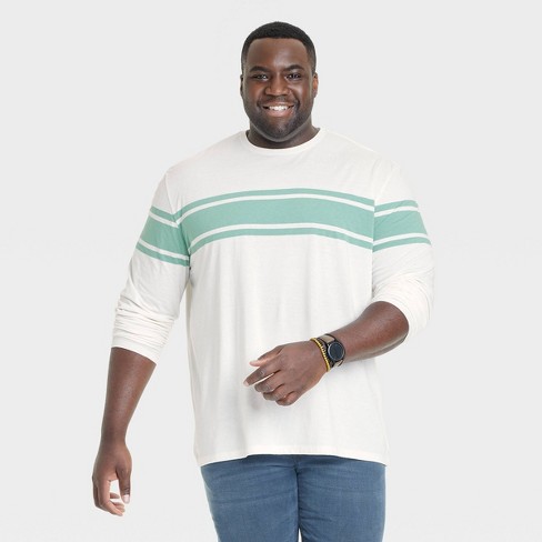 Men's Big & Tall Standard Fit Sleeve T-shirt - Goodfellow & Co™ White/striped 5xlt : Target