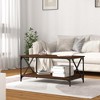 vidaXL - Brown Oak Modern Coffee Table with Sturdy Iron Frame and Practical Open Shelf - Engineered Wood Top - 39.4"x19.7"x17.7" - 4 of 4