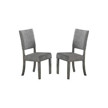 Simple Relax Set of 2 Upholstered Fabric Dining Chairs in Grey